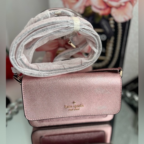 Kate Spade NWT Pink Metallic Crossbody Bag - Picture 2 of 11